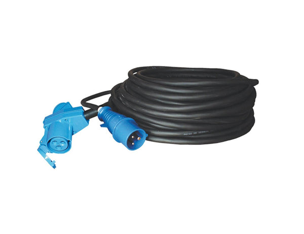 Prolunga elettrica CBE da 25 metri con spina e presa CEE per camper e campeggio.