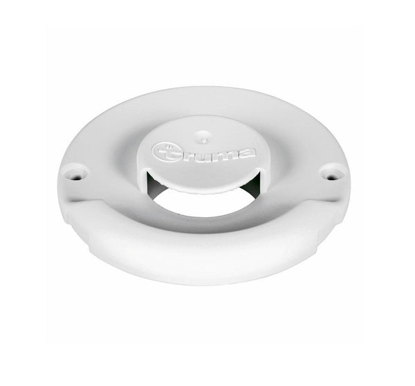 Camino esterno Truma ZR80 bianco crema per stufa Combi, vista frontale su sfondo bianco
