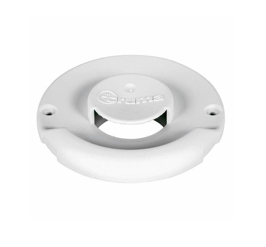 Camino esterno Truma ZR80 bianco crema per stufa Combi, vista frontale su sfondo bianco