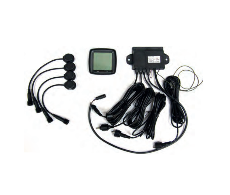 Kit sensori di parcheggio posteriori per camper con 4 sensori, centralina e display wireless