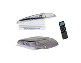 Oblò Li-tec Plus Fan 400x400 Crystal con ventola, cupola trasparente e telecomando 12V